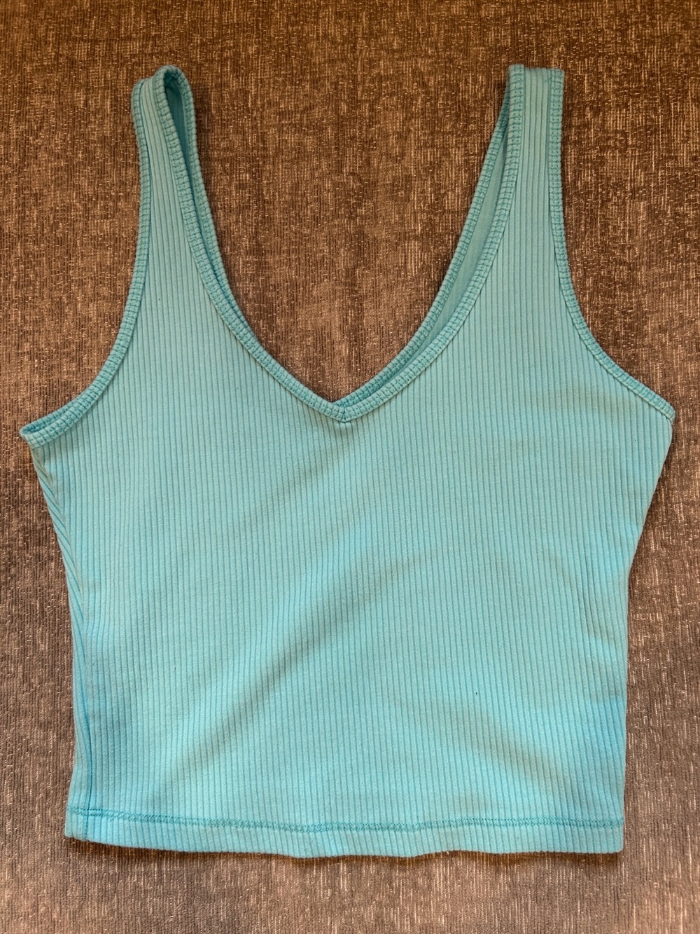 Ribbed V-Neck Crop Tank Top